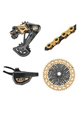 Tektro/TRP TRP EVO 12 Drivetrain Kit - 12-Speed, Black/Gold (Derailleur, Cassette, Shifter, & Chain)