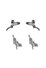 SRAM SRAM Level Ultimate Stealth Disc Brake Set - Post Mount, 4-Piston, Carbon Lever, Ti Hardware, Black Ano, C1