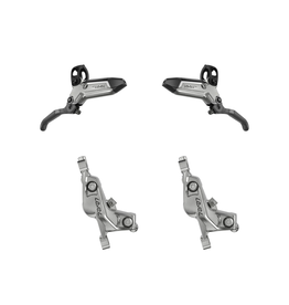 SRAM SRAM Level Ultimate Stealth Disc Brake Set - Post Mount, 4-Piston, Carbon Lever, Ti Hardware, Black Ano, C1