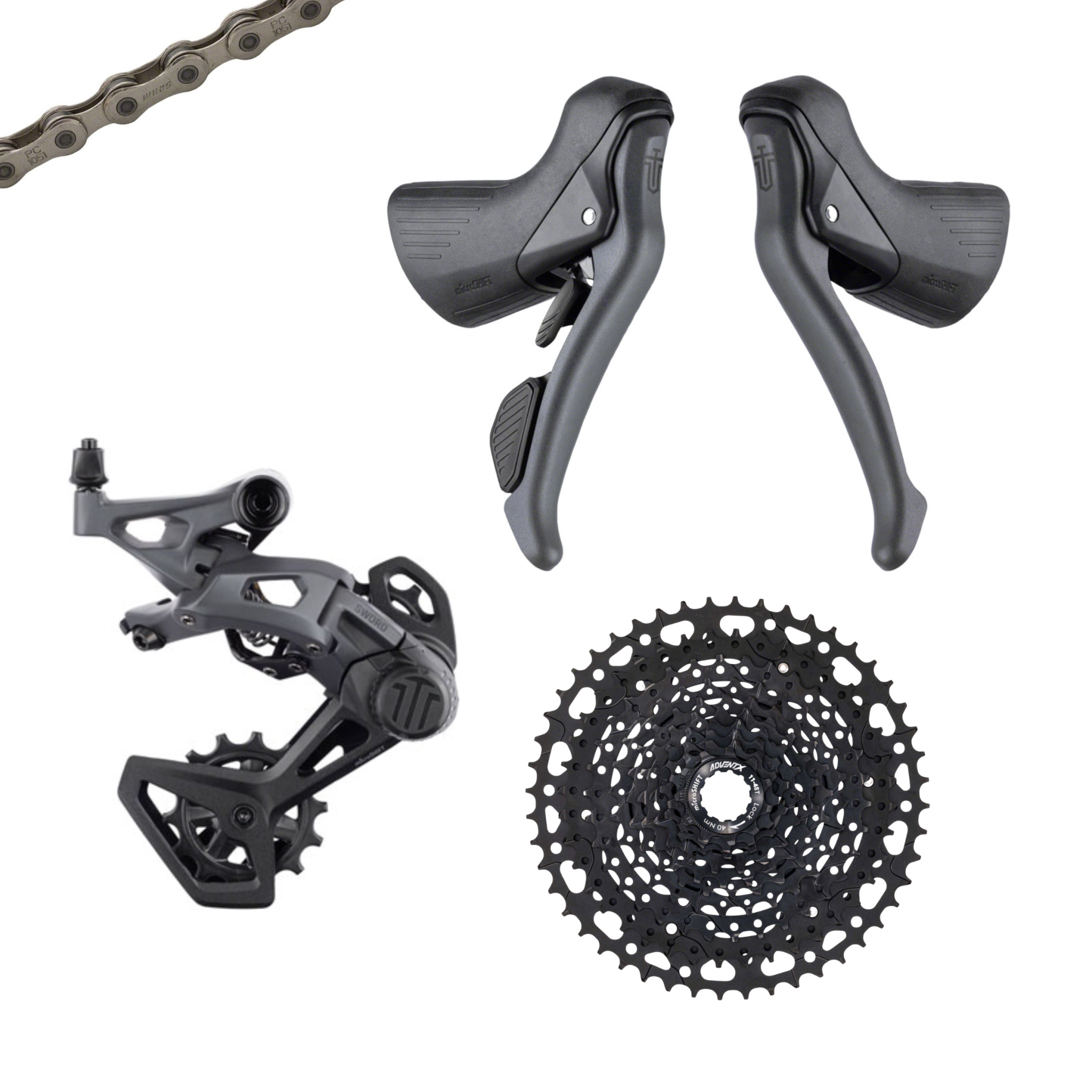 C MicroShift Sword Drivetrain Kit Includes Shifter Set, 1x