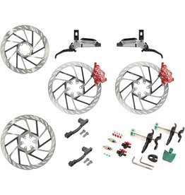 SRAM SRAM Maven Ultimate Stealth Expert Disc Brake Kit - Front/Rear Levers, Front/Rear Red Splash Calipers, Adapters, 4 Rotors, Bleed Kit