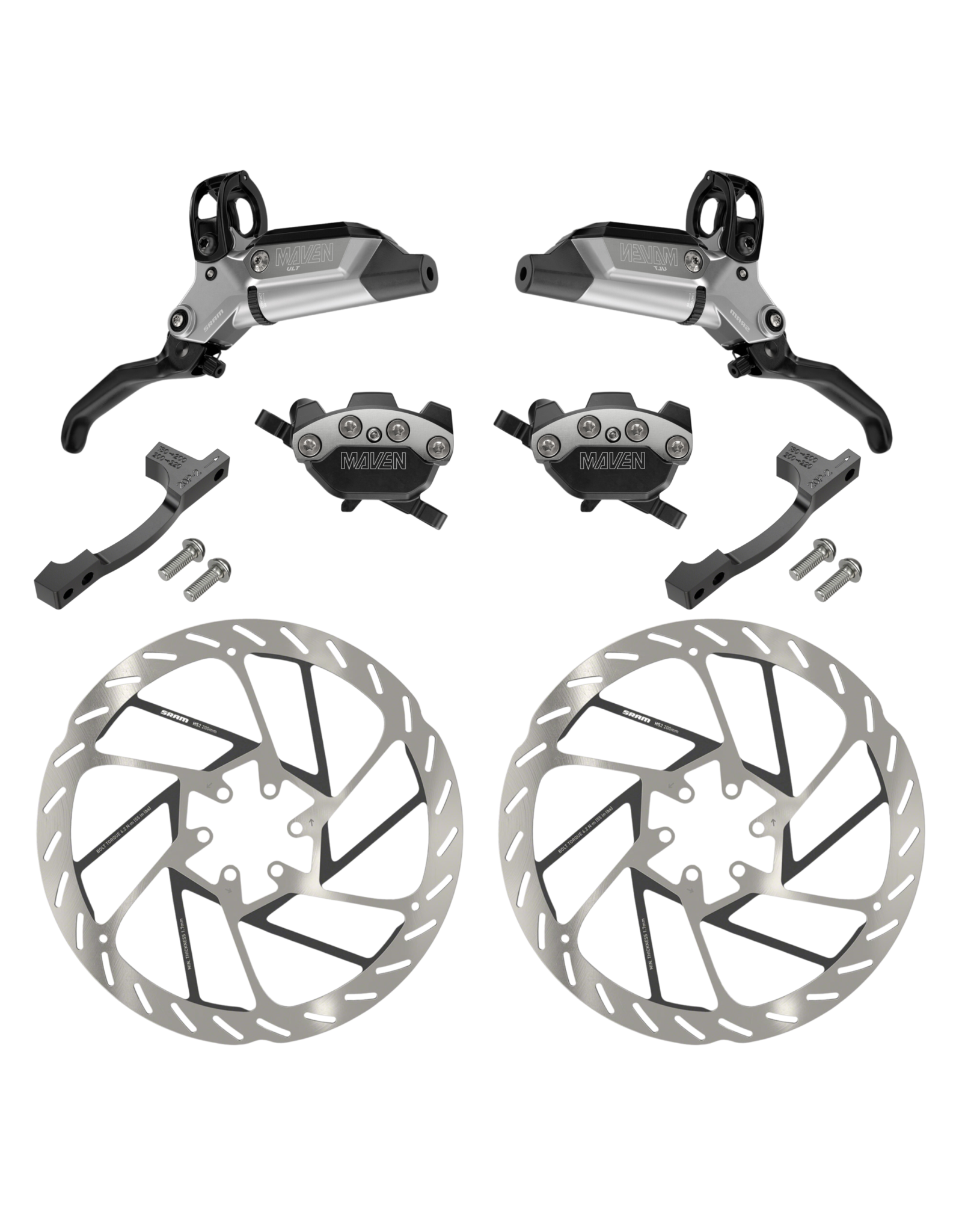 SRAM Maven Ultimate Stealth Disc Brake Kit - Front & Rear, 2