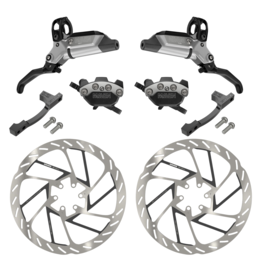 SRAM SRAM Maven Ultimate Stealth Disc Brake & Rotor Kit - Front & Rear, 2 Rotors, 2 Post Mount Adapters, Black/Silver, A1