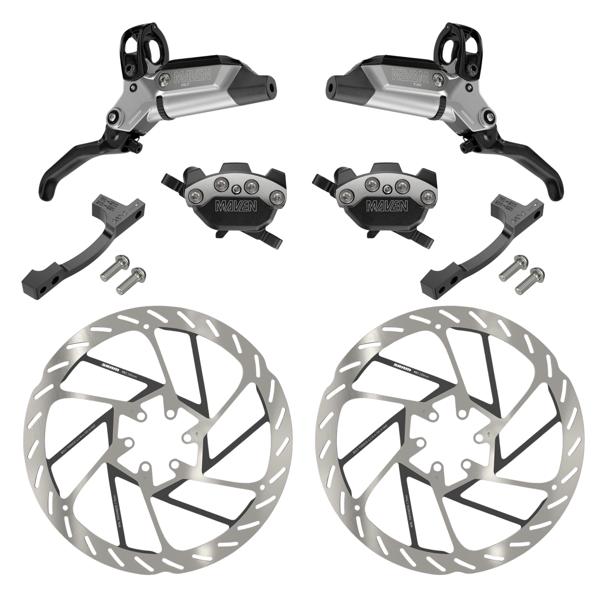 SRAM Maven Ultimate Stealth Disc Brake Kit - Front & Rear, 2