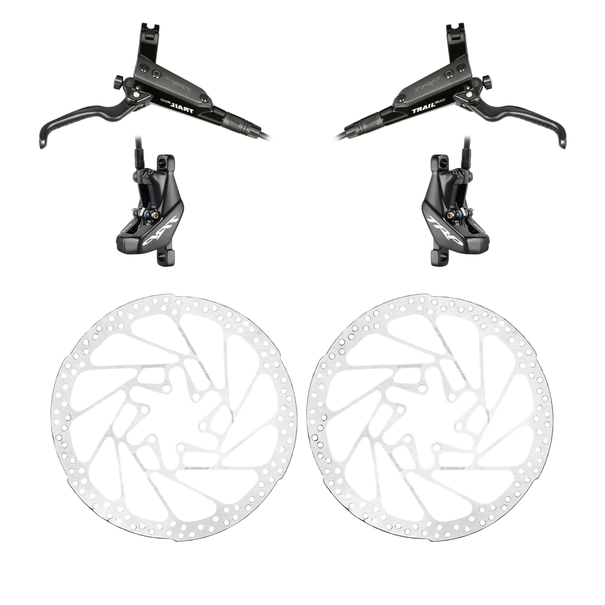 C: TRP Trail EVO Black 6-Bolt Brake Kit - Includes RH & LH Brakes