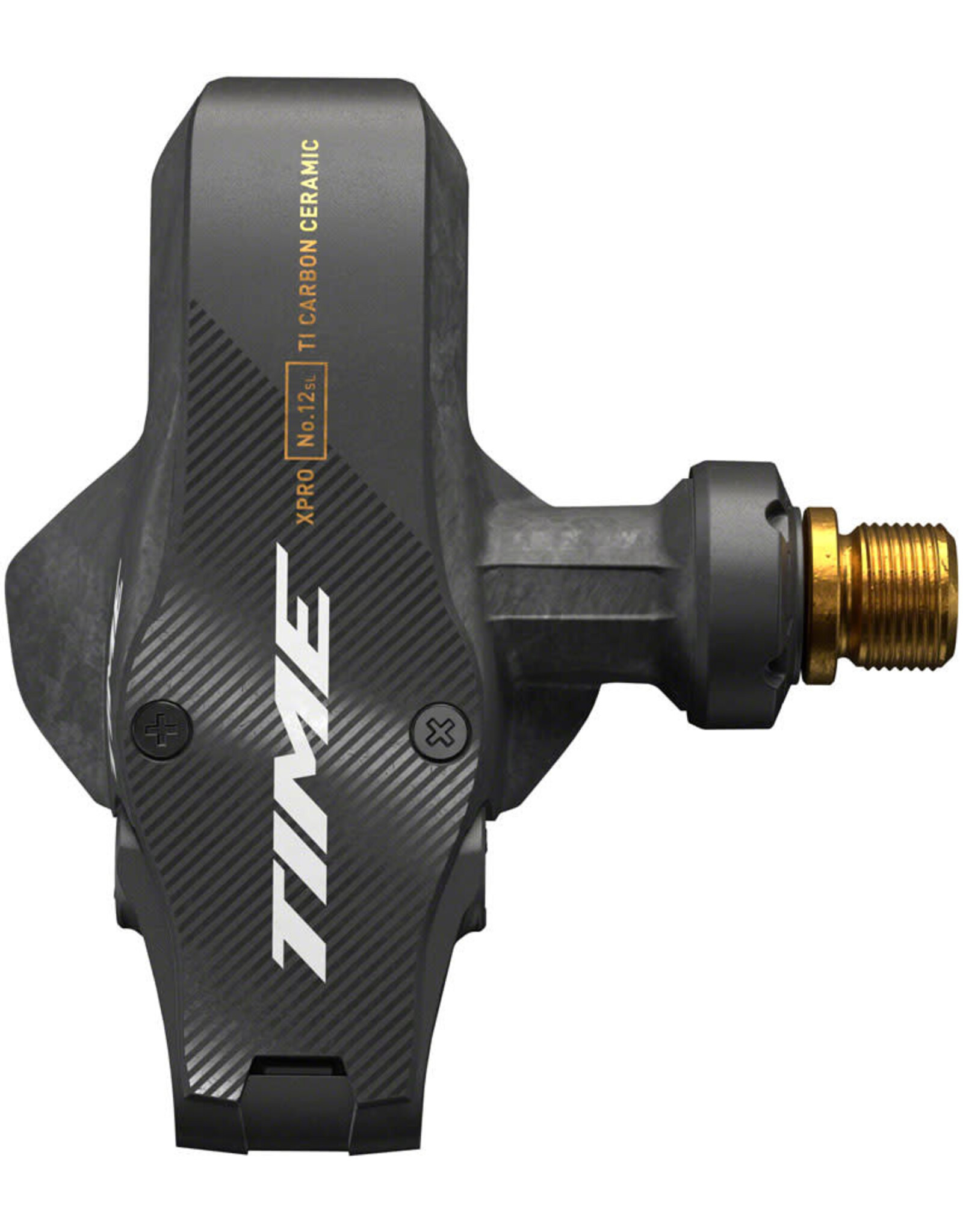 Time Time XPRO 12SL Pedals - Single Sided Clipless, Carbon, 9/16", Carbon/Gold, QF 53, B1
