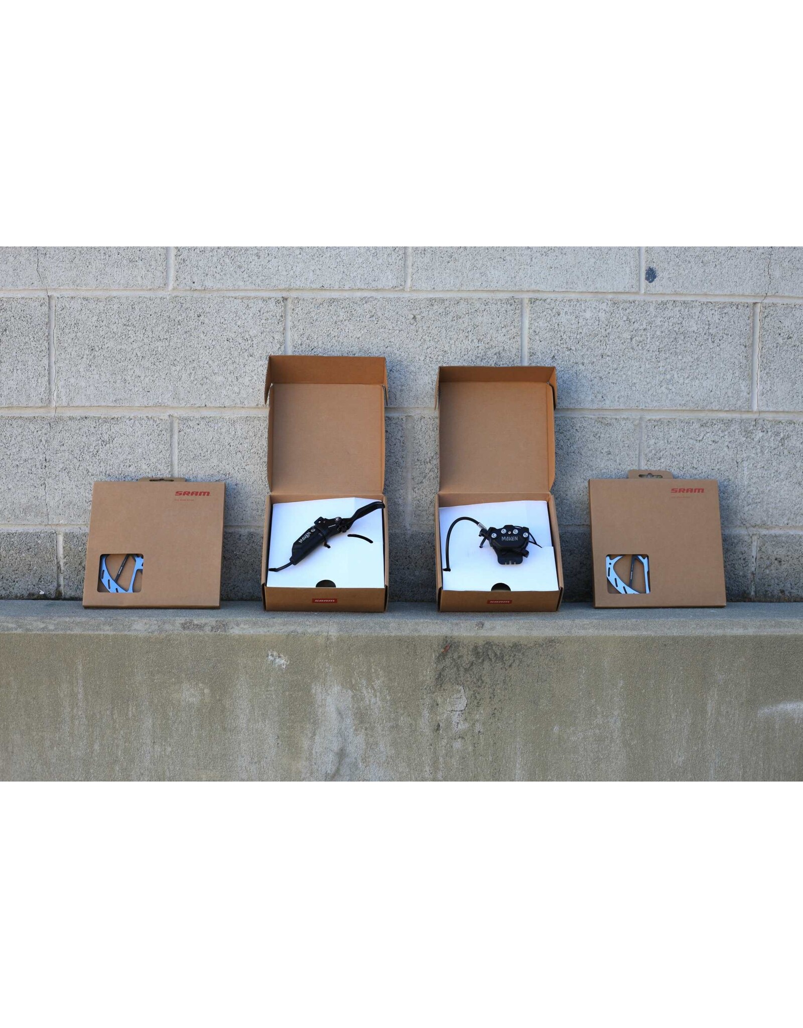 SRAM SRAM Maven Silver Stealth Disc Brake & Rotor Kit - 2 Brakes w/ Hose, 2 Rotors, 2 Post Mount Adapters, (Color Black), A1