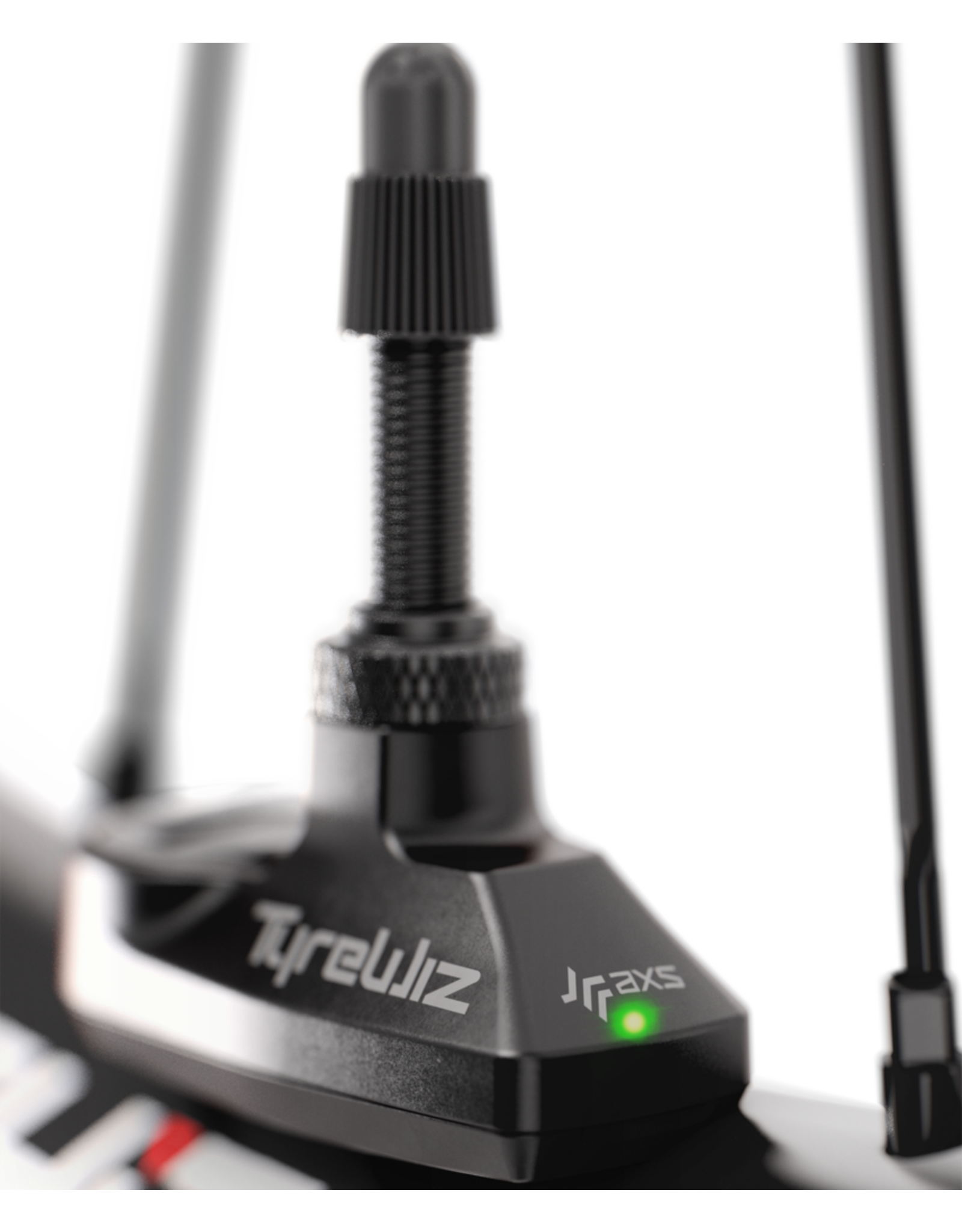 Quarq TyreWiz 2.0 Air Pressure Sensor for Presta Valve 2 sensors w batteries 2 rubber bumpers and a rim depth guage Two Hoosiers Cyclery LLC