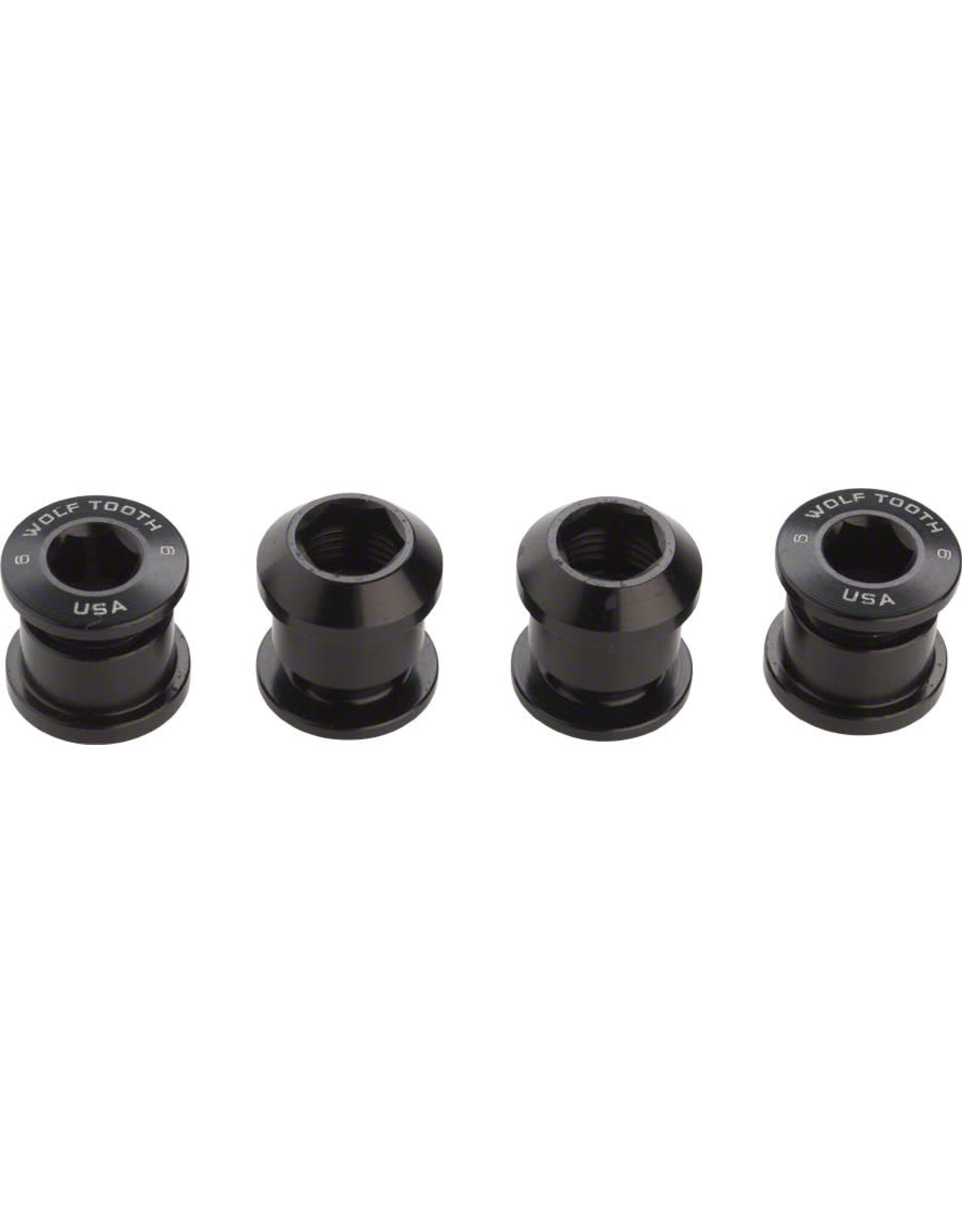 Wolf Tooth Wolf Tooth Set of 4 Chainring Bolts for 1x use, Dual Hex Fittings, Black