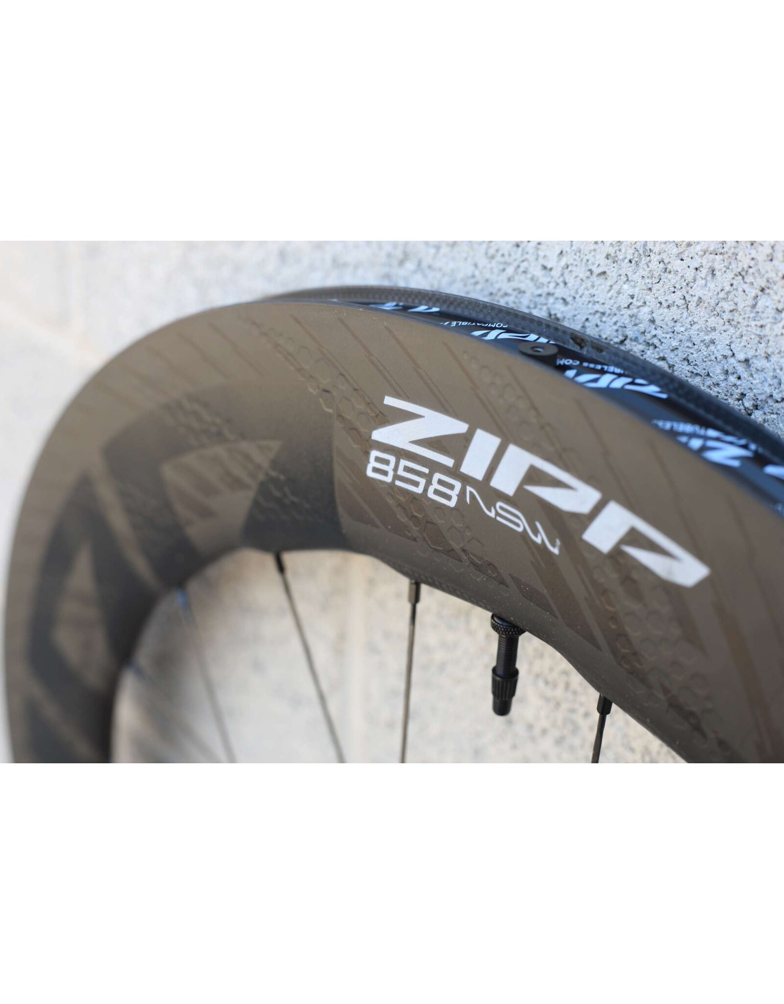 Zipp Zipp 858 NSW Front Wheel - 700, 12 x 100mm, Center-Lock, Tubeless, Carbon, C1