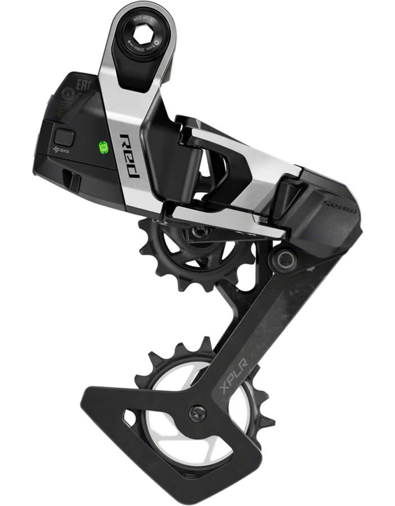 SRAM SRAM RED XPLR AXS Rear Derailleur - For RED XPLR 1x, 13-Speed, 46t Max, Hangerless Full Mount, (Battery Not Included), Black/Silver, E1