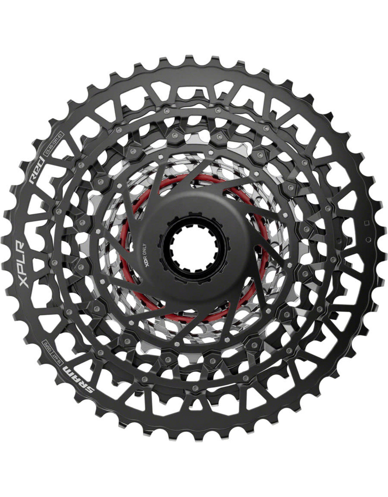 SRAM SRAM RED XPLR XG-1391 Cassette - 13-Speed, 10-46t, For XDR Driver, Black/Silver, E1