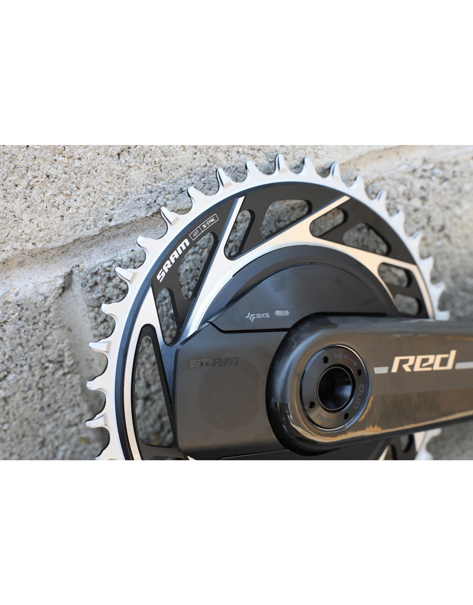 SRAM SRAM RED 1x XPLR AXS Power Meter Wide Crankset - 13-Speed, 40t Threaded Mount, 8-Bolt PM Spider, DUB Spindle, Natural Carbon, E1