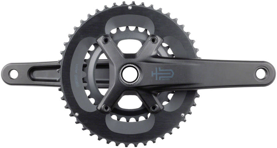 microSHIFT Sword 2x Crankset, 10-Speed, 110 Asym BCD, 24mm