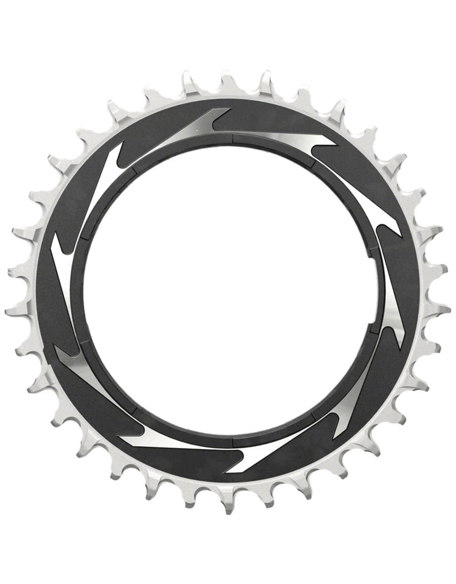 SRAM XX SL Eagle T Type Chainring 12 Speed Thread Mount For XX SL PM Spider 3mm Offset Aluminum Black Silver Two Hoosiers Cyclery LLC