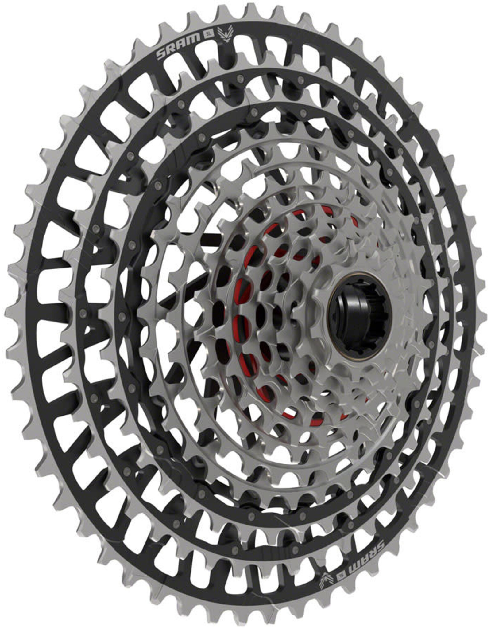 SRAM SRAM XX SL Eagle T-Type XS-1299 Cassette - 12-Speed, 10-52t, For XD Driver, Silver/Black