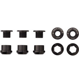 Wolf Tooth Wolf Tooth Set of 5 Chainring Bolts for 1x use, Dual Hex Fittings, Black