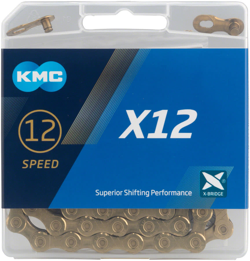 KMC X12 Chain 12Speed, 126 Links, Gold/Black Two Hoosiers Cyclery, LLC