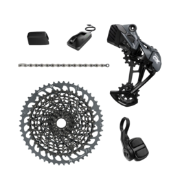 SRAM C: SRAM GX Eagle AXS Drivetrain Kit (Derailleur, Shifter, Cassette, Chain, Battery, & Charger)