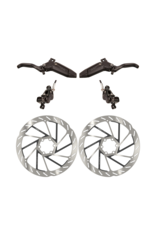 SRAM SRAM Level Silver Stealth 4 Piston Brake Set w/ 180mm HS2 6-Bolt Rotors