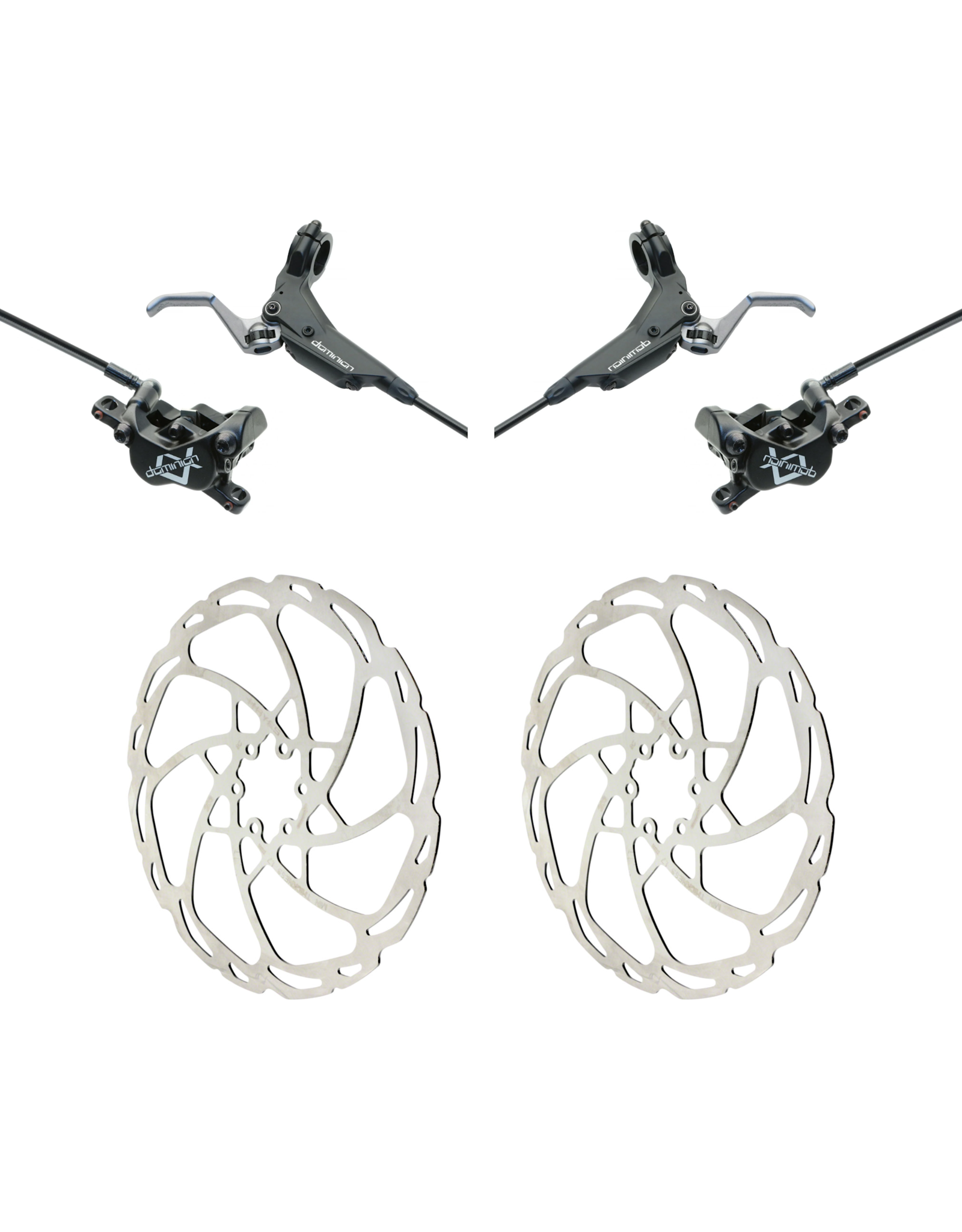 Hayes Hayes Dominion A4 SRL Stealth Black/Grey Brake Kit w/ Qty 2 203mm Rotors - Short Reach Lever