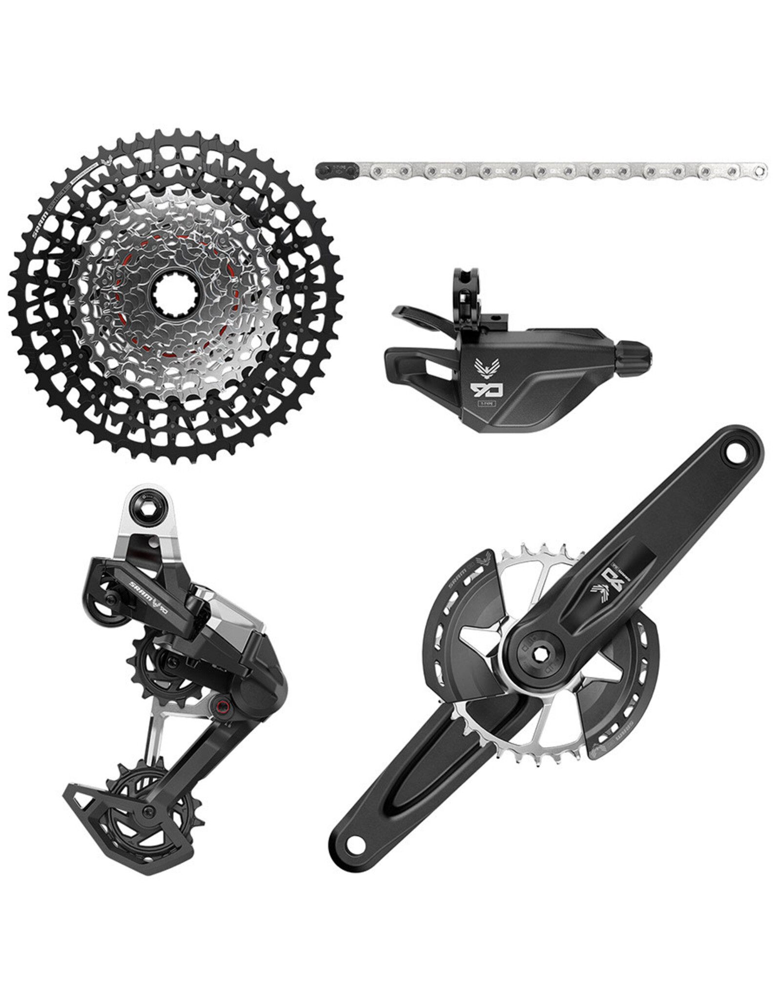 SRAM SRAM Eagle 90 Groupset (Rear Der, Trigger Shifter w Clamp, Crankset DUB Wide 165, GX T-Type chain, & XD Cassette)