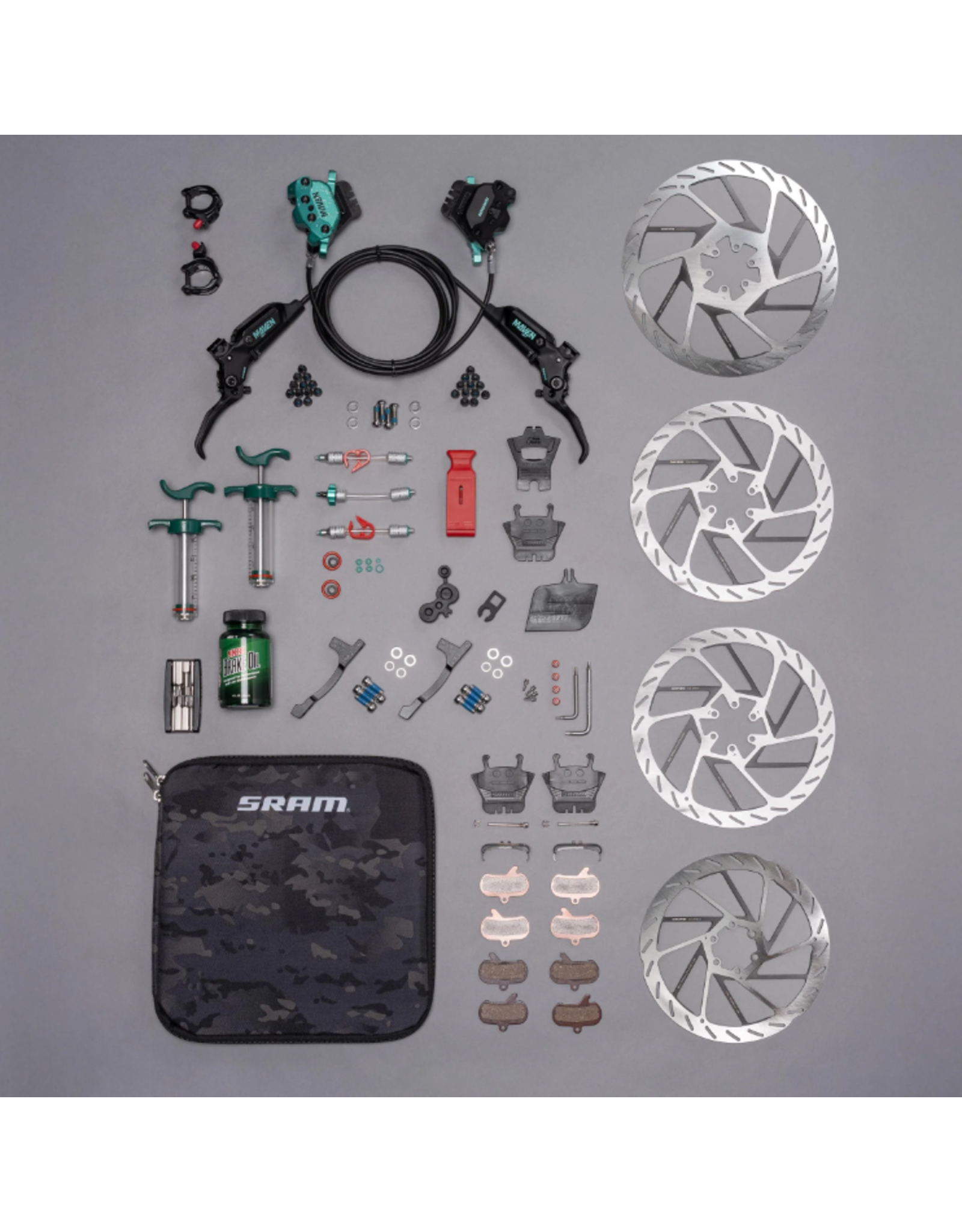 SRAM SRAM Maven Ultimate Teal Splatter Expert Brakes Kit