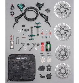 SRAM SRAM, Motive Ultimate Expert Kit, MTB Hydraulic Disc Brake, Pair, Post mount, Teal Splatter, A1