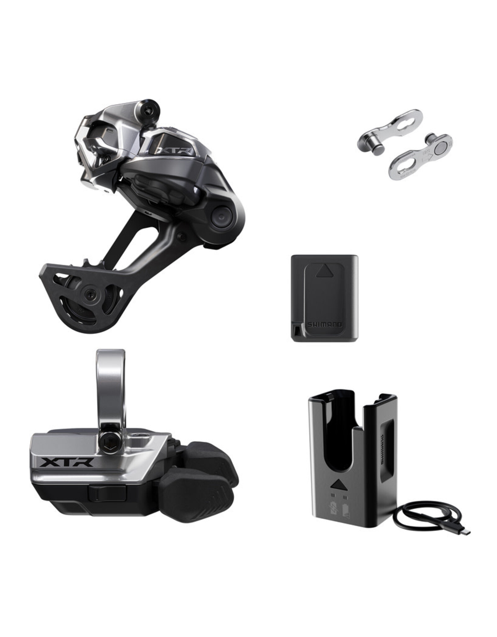 Shimano Shimano XTR M9250 Di2 Wireless Upgrade Kit - Includes M9250-SGS Rear Derailleur, M9250-R  Shifter, Battery, Charger, Quick Link