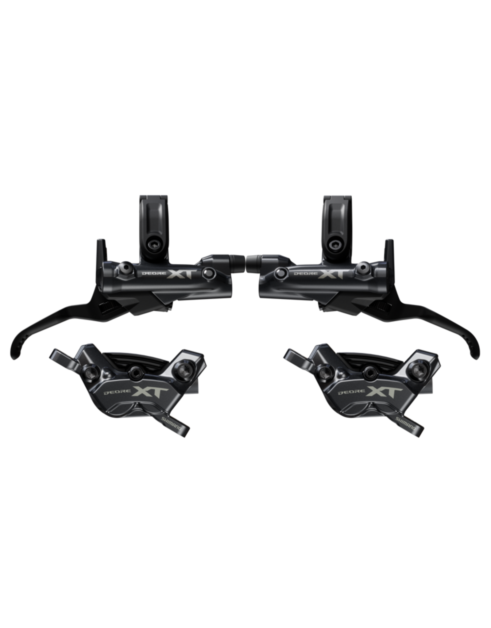 Shimano Shimano DEORE XT 4-PISTON  Brake Upgrade Kit, BL-M8200, BR-M8220 (LF & RR), METAL PAD (W/FIN), W/CONNECTER INSERT X2, OIL 100ML X1, RESIN PAD (W/FIN) X2