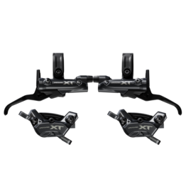 Shimano Shimano DEORE XT 4-PISTON  Brake Upgrade Kit, BL-M8200, BR-M8220 (LF & RR), METAL PAD (W/FIN), W/CONNECTER INSERT X2, OIL 100ML X1, RESIN PAD (W/FIN) X2