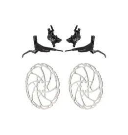 Hayes Hayes Dominion A4 Stealth Black Grey Brake Kit with Qty 2 203mm Rotors Regular Levers