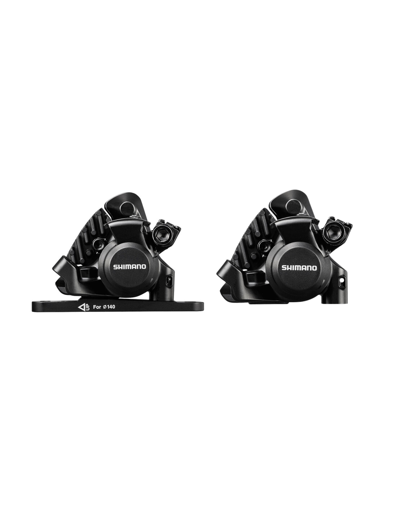 Shimano Shimano BR-RS305 Front & Rear Flat-Mount Disc Brake Caliper Set -  Resin Pads with Fins and Front Adaptor for 140/160mm Rotor