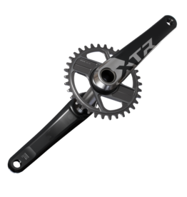 Shimano Shimano XTR FC-9220 Enduro Crankset - 165mm, 12-Speed, 1x, Direct Mount, Hollowtech II Hollow-Forged Crankarms, Black/Silver, No Chainring