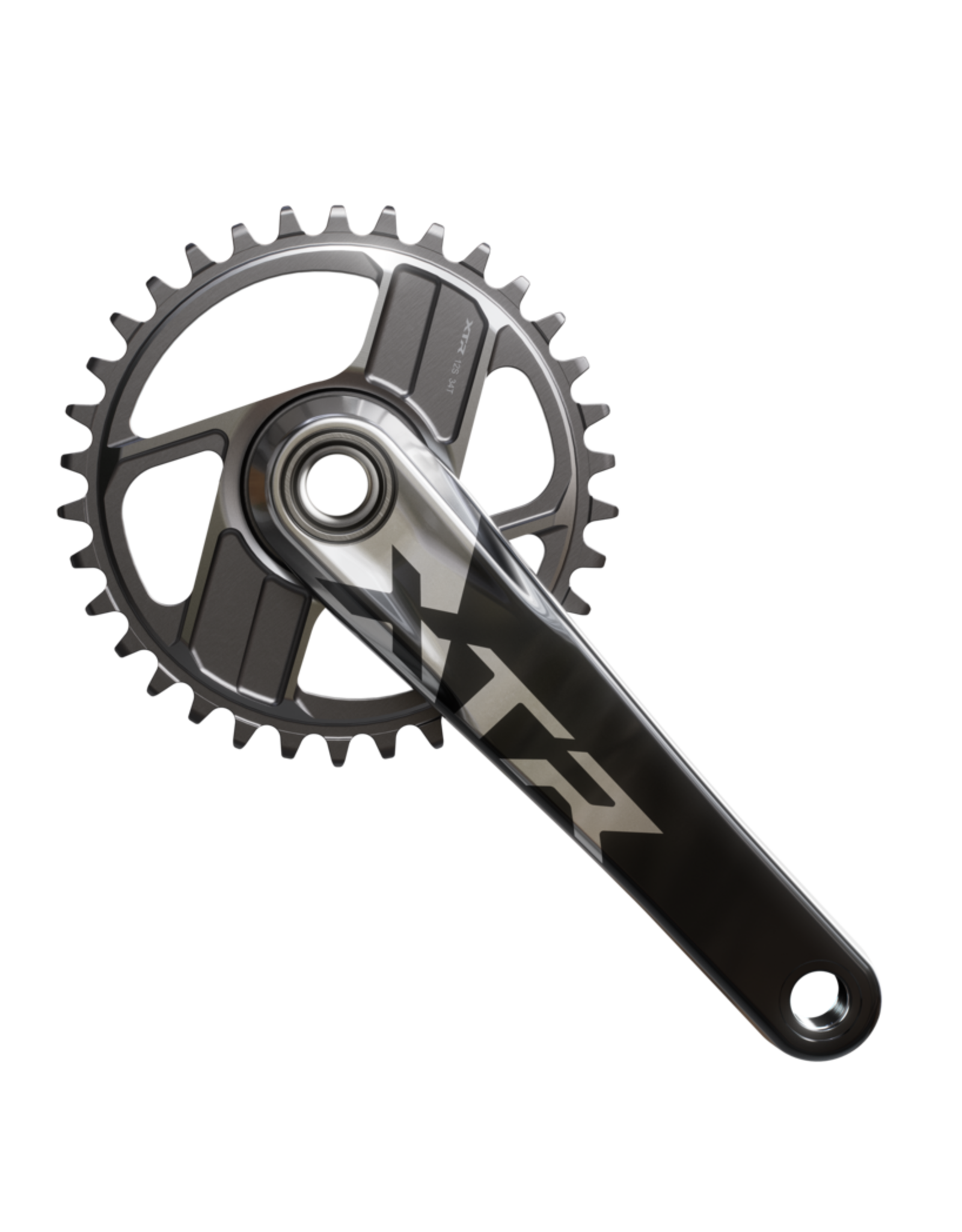 Shimano Shimano XTR FC-9220 Enduro Crankset - 165mm, 12-Speed, 1x, Direct Mount, Hollowtech II Hollow-Forged Crankarms, Black/Silver, No Chainring