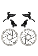 SRAM SRAM Motive Silver Brake Set - Front & Rear, Bearing Lever, Tool Free Reach, Bleeding Edge, includes MMX Clamps and (2) 180mm 6-Bolt Rotors, A1