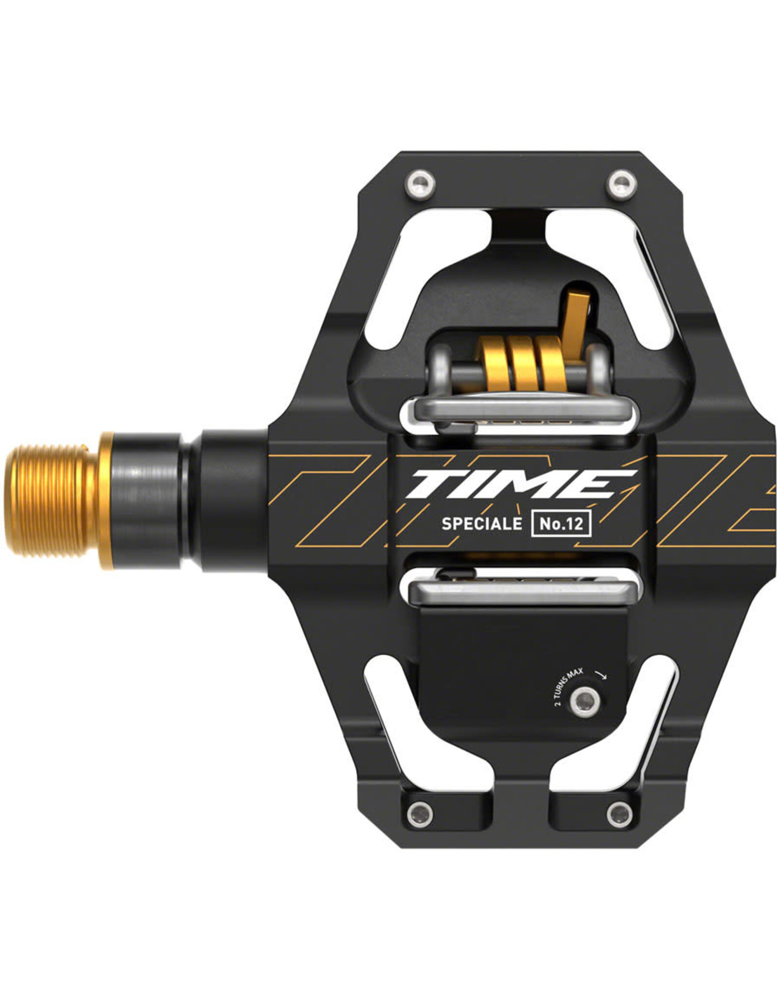 Time Time Speciale 12 Pedals - Dual Sided Clipless with Platform, Aluminum, 9/16", Black/Gold, B1