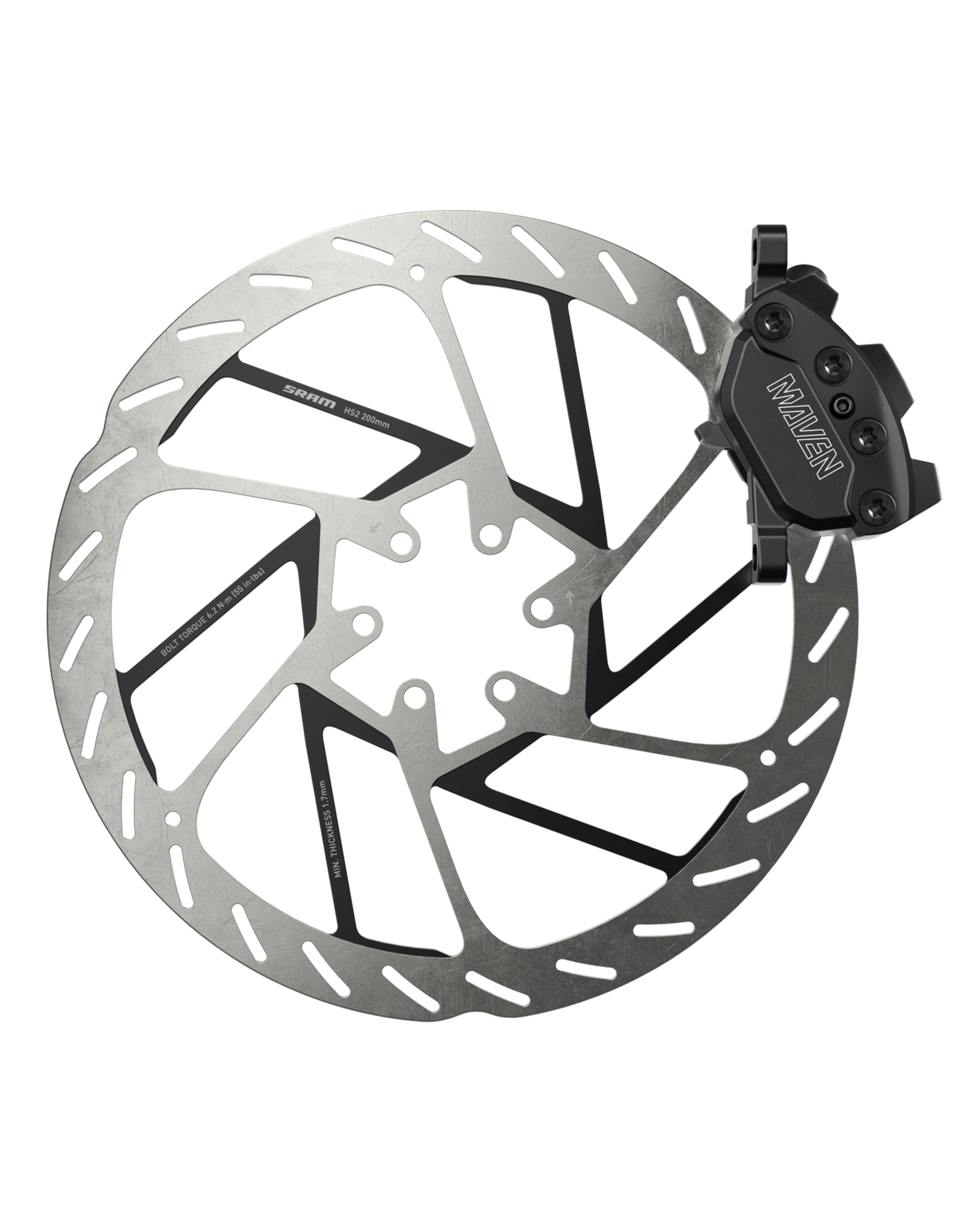 SRAM SRAM Maven Silver Disc Brake Kit, B1 -  Front & Rear (includes 2 Pre-Bleed Hoses, 2 200mm Rotors, 2 MMX Clamps, 2 20P-2 Adapters) B1