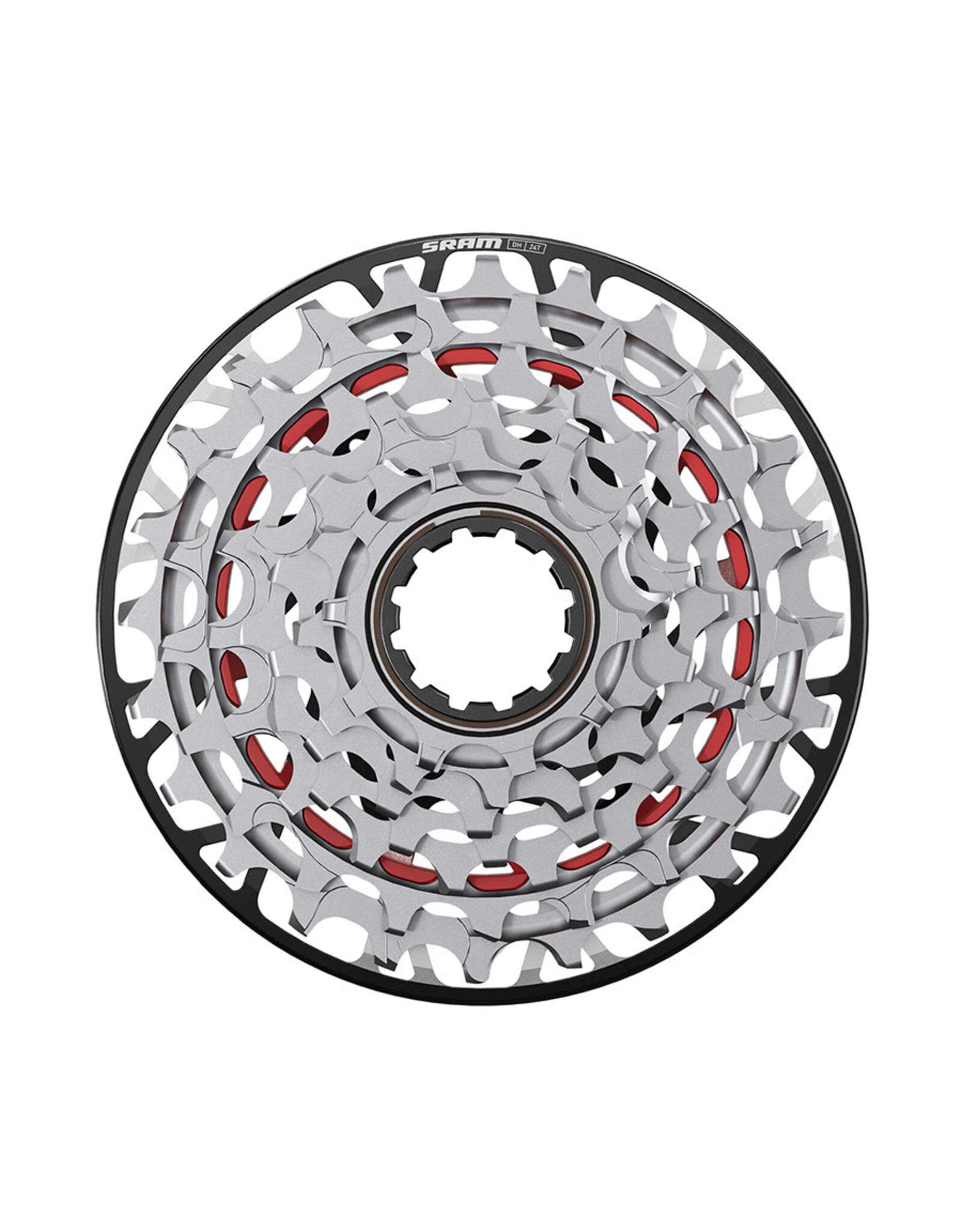 SRAM SRAM XX Downhill XS-797 T-Type Cassette - 7-Speed, 10-24t, For XD Slim Driver, Silver