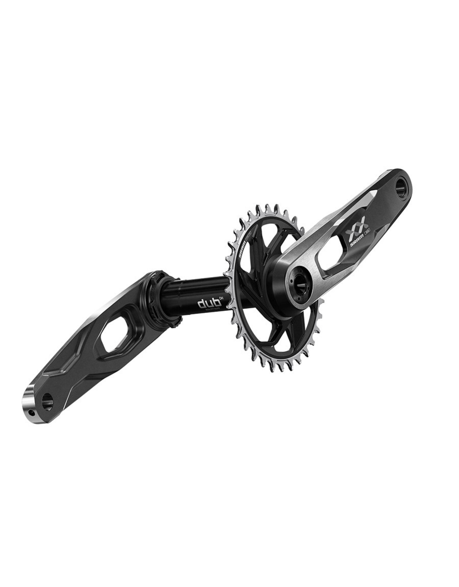 SRAM SRAM XX Downhill T-Type Crankset - 165mm, 7-Speed, 34t 6mm Offset Chainring, Direct Mount, 56.5mm Chainline, DUB DH Spindle, Black