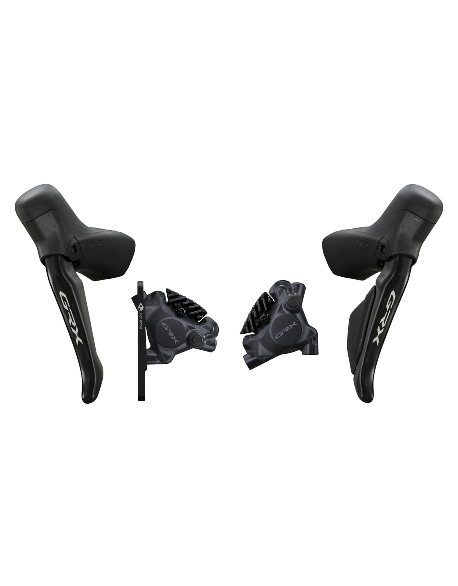 Shimano GRX ST-RX715 (R) BR-RX410(R) & BL-RS717L(L) , BR-RX410(F) Left Brake Set & Right Shift/Brake Set with BR-RX410 Hyd Disc Brake Calipers - Left Front & Right Rear, 12-Speed