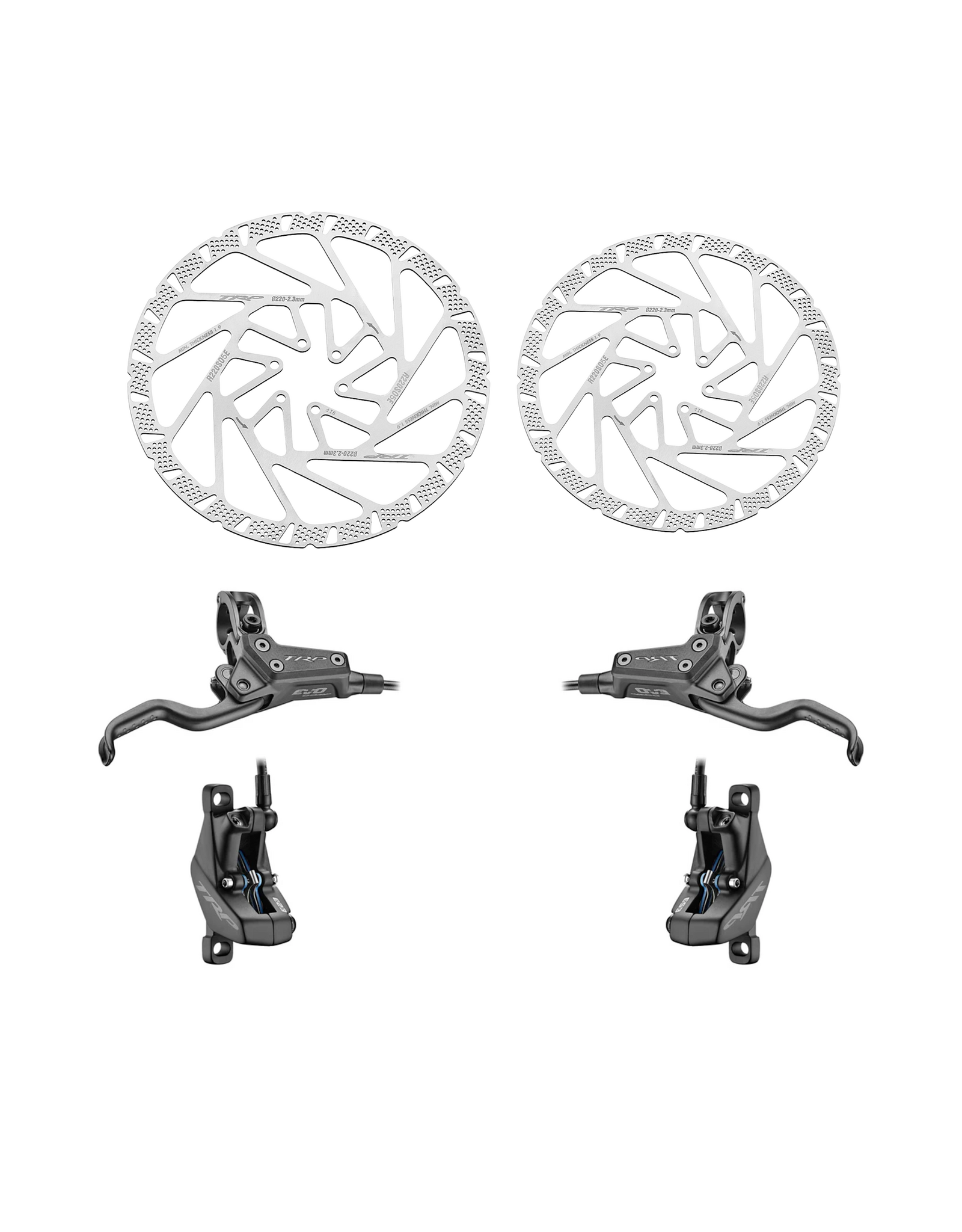 TRP TRP EVO Comp Brake Kit - Front & Rear (includes hoses, 203mm & 220mm Race Rotors)