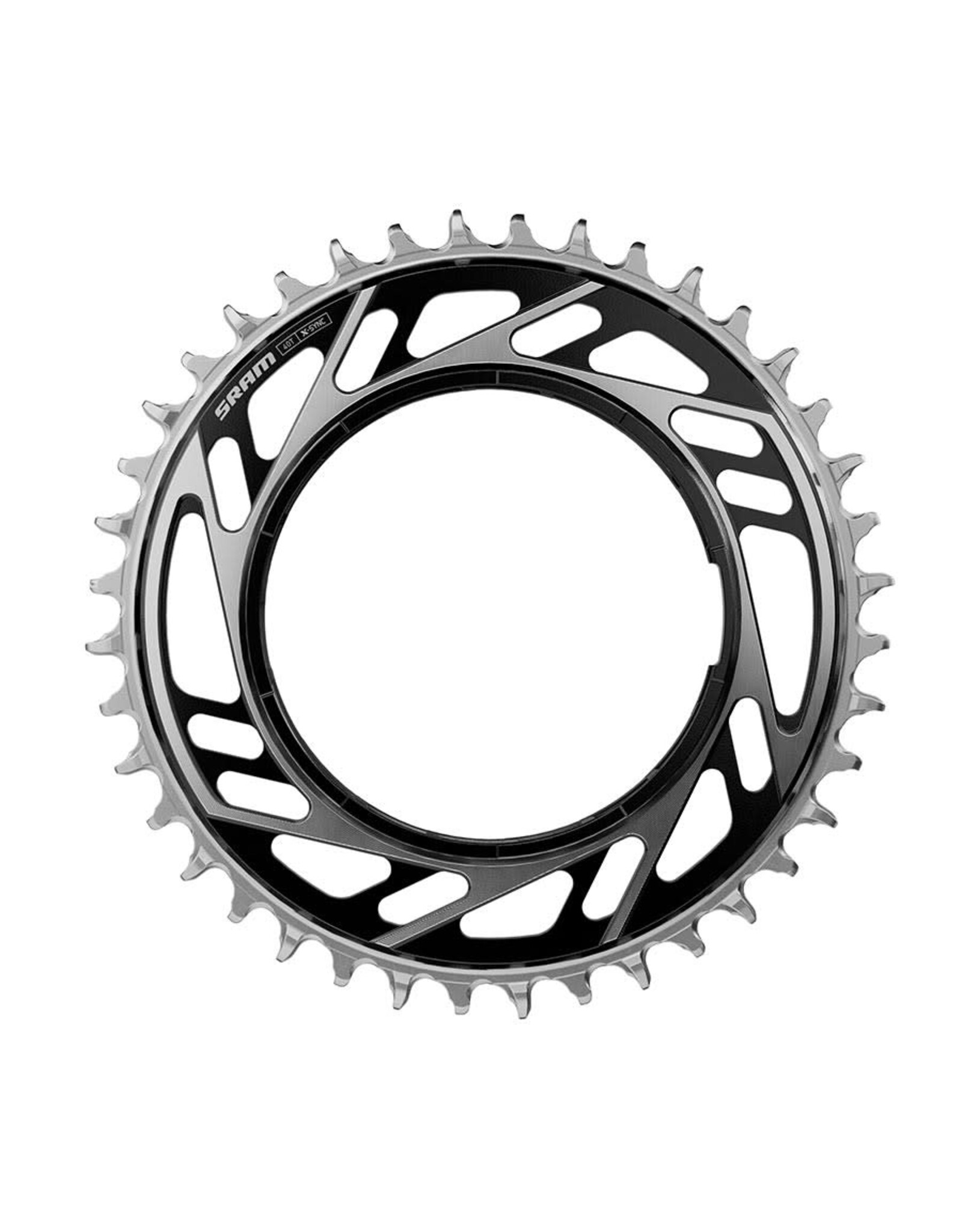 SRAM SRAM XPLR X-Sync Thread Mount Chainring - 12/13-Speed, Thread Mount (For XPLR AXS PM Spider), 6.5mm Offset, Black/Silver,