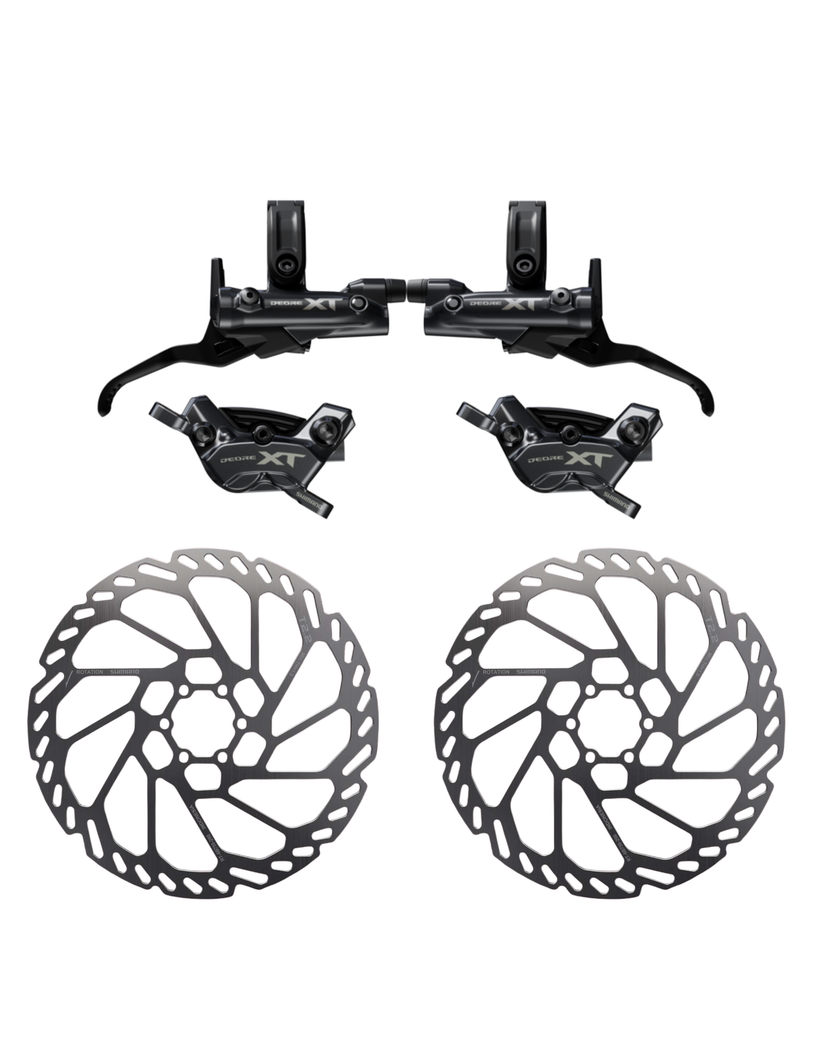 Shimano Shimano Deore XT 4-Piston Brake Upgrade Kit with Qty 2, 2.2mm Thick, 200mm Rotors
