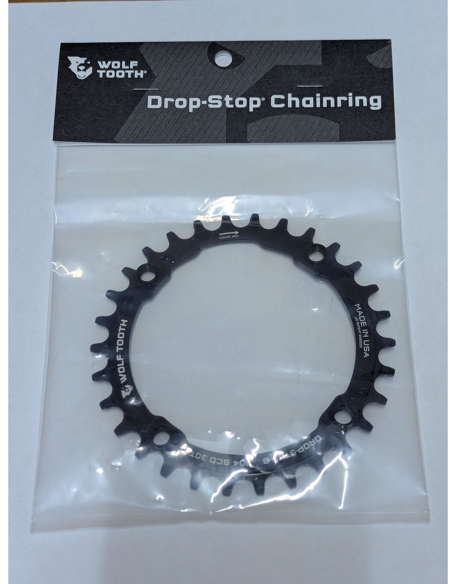 Wolf Tooth Wolf Tooth 104 BCD Chainring - 30t, 104 BCD, 4-Bolt, Drop-Stop B, Black