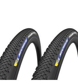 Michelin Tire Kit: (Qty 2) Michelin, Power Gravel, Tire, 700x33C, Folding, Tubeless Ready, X-Miles, Bead2Bead Protek, 3x120TPI, Black