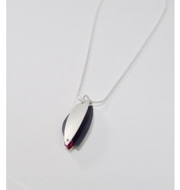 Bridget Clark - Consignment N1522 Sterling Folded Leave with Ruby