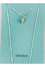 Penny Larsen October Necklace/Pink Touraline Silver Chain