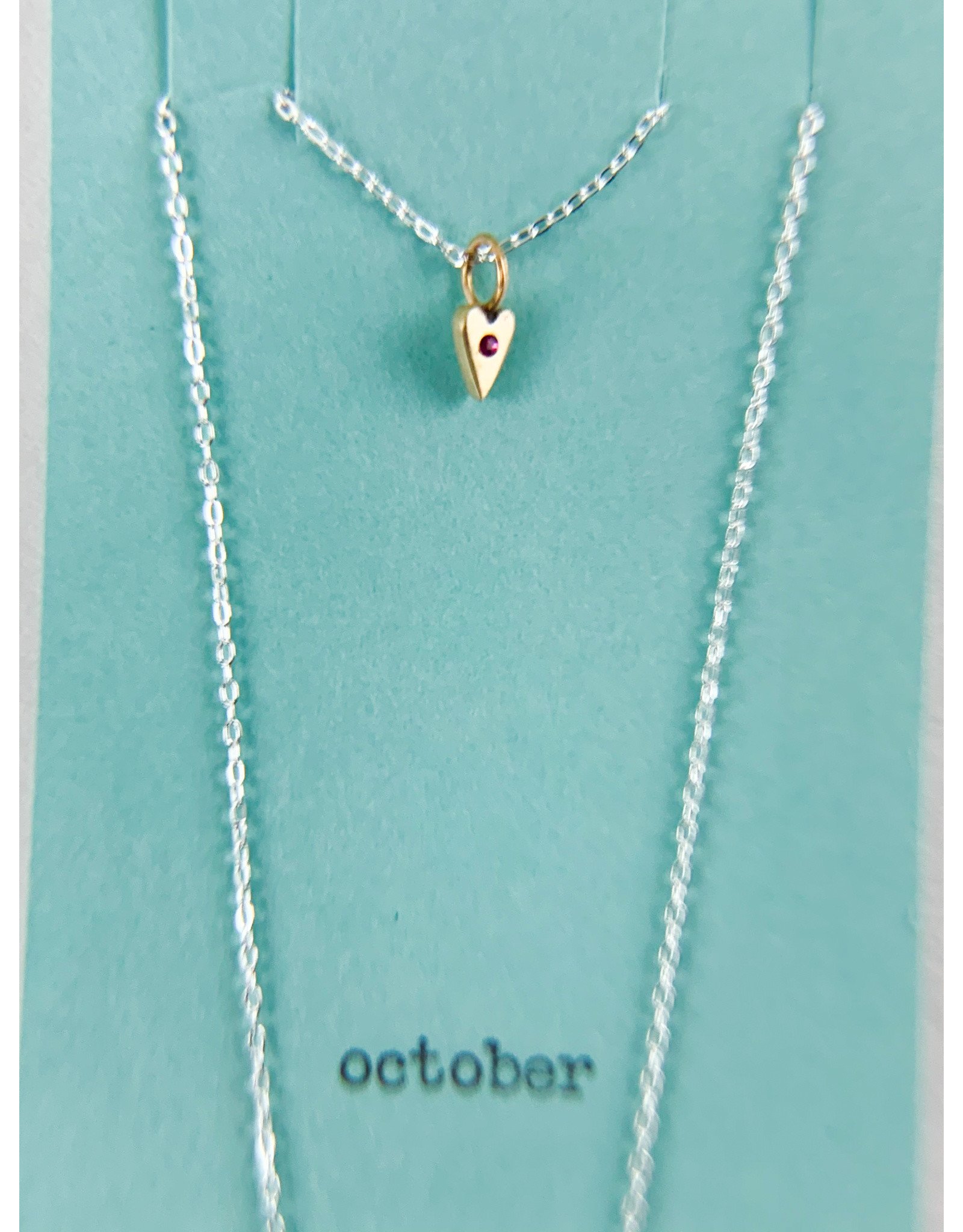 Penny Larsen October Necklace/Pink Touraline Silver Chain