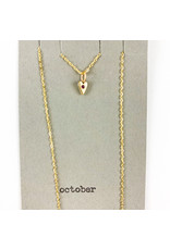 Penny Larsen October Necklace/ Pink Tourmaline Gold Chain Birthstone